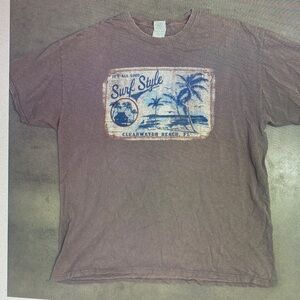 Surf Style Brown Graphic Tee